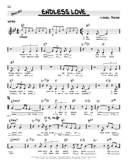 page one of Endless Love (Real Book – Melody & Chords)
