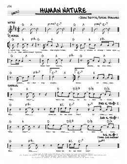 page one of Human Nature (Real Book – Melody & Chords)