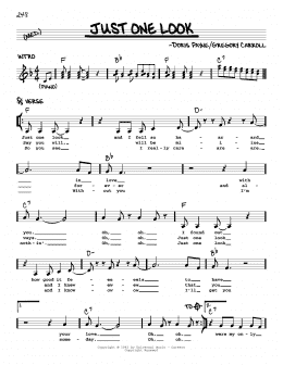 page one of Just One Look (Real Book – Melody & Chords)