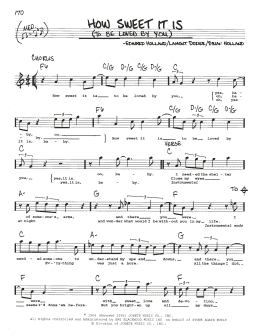 page one of How Sweet It Is (To Be Loved By You) (Real Book – Melody & Chords)