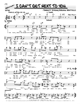 page one of I Can't Get Next To You (Real Book – Melody & Chords)