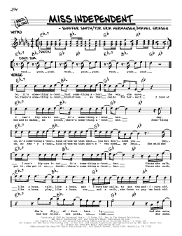 page one of Miss Independent (Real Book – Melody & Chords)
