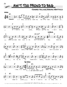 page one of Ain't Too Proud To Beg (Real Book – Melody & Chords)