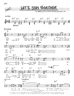 page one of Let's Stay Together (Real Book – Melody & Chords)