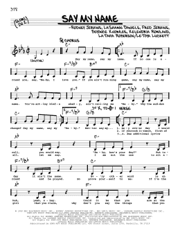 page one of Say My Name (Real Book – Melody & Chords)