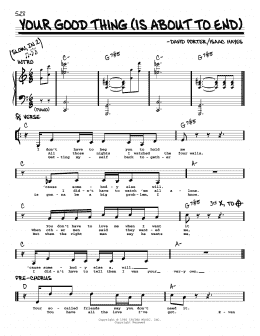 page one of Your Good Thing (Is About To End) (Real Book – Melody & Chords)