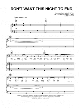 page one of I Don't Want This Night To End (Piano, Vocal & Guitar Chords)
