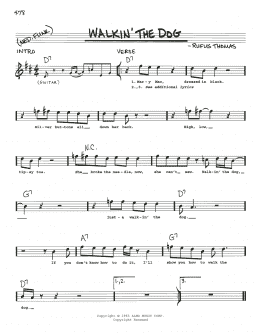 page one of Walkin' The Dog (Real Book – Melody & Chords)