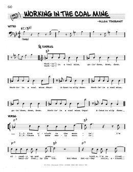 page one of Working In The Coal Mine (Real Book – Melody & Chords)