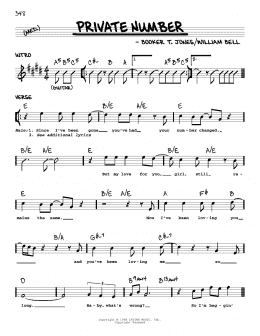 page one of Private Number (Real Book – Melody & Chords)