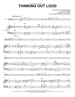 page one of Thinking Out Loud (Cello and Piano)