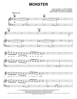 page one of Monster (Piano, Vocal & Guitar Chords (Right-Hand Melody))