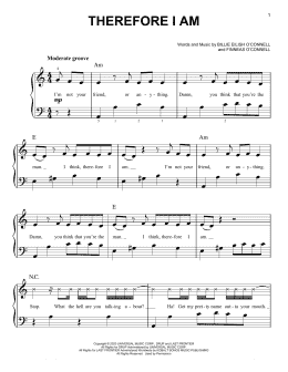 page one of Therefore I Am (Easy Piano)