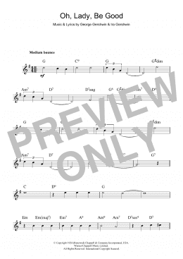 page one of Oh, Lady, Be Good (Lead Sheet / Fake Book)