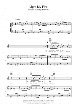 page one of Light My Fire (Piano, Vocal & Guitar Chords)
