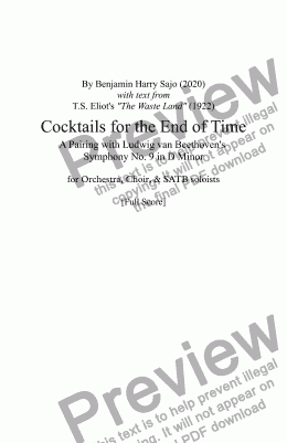 page one of Cocktails for the End of Time