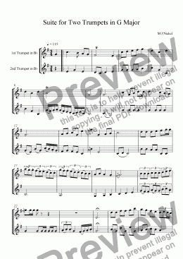 page one of Suite for Two Trumpets in G Major