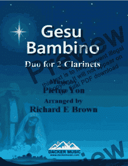 page one of Gesu Bambino - Clarinet Duo