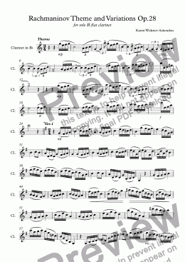 page one of Rachmaninov Theme and Variations Op.28