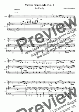 page one of Violin Serenade No. 1