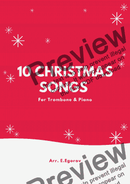 page one of 10 Christmas Songs For Trombone & Piano