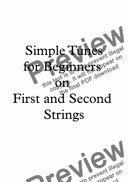 page one of Simple Tunes on First and Second Strings