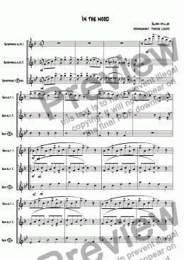 page one of in the mood trio sax