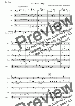 page one of We Three Kings (Jazzy Style!) for Tuba Quartet