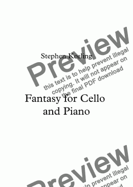 page one of FANTASY for Cello and Piano