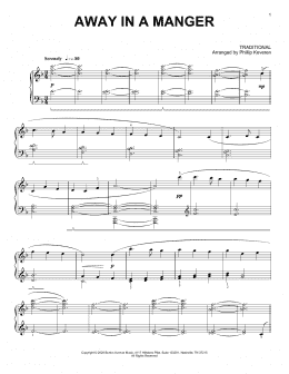 page one of Away In A Manger (arr. Phillip Keveren) (Piano Solo)