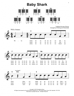 page one of Baby Shark (Super Easy Piano)
