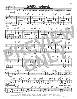 page one of Green Onions (Real Book – Melody & Chords)