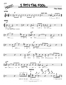 page one of I Pity The Fool (Real Book – Melody & Chords)