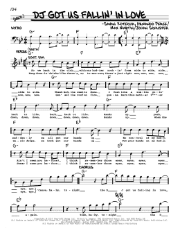 page one of DJ Got Us Fallin' In Love (Real Book – Melody & Chords)