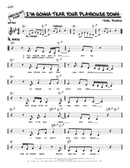 page one of I'm Gonna Tear Your Playhouse Down (Real Book – Melody & Chords)