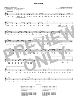 page one of Baby Shark (Lead Sheet / Fake Book)