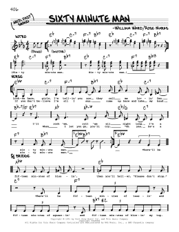 page one of Sixty Minute Man (Real Book – Melody & Chords)