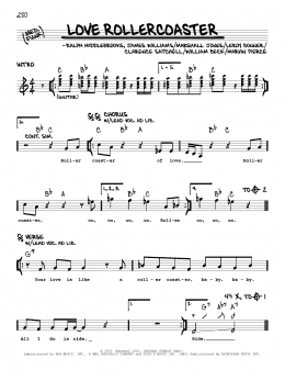 page one of Love Rollercoaster (Real Book – Melody & Chords)
