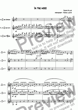 page one of in the mood trio recorder