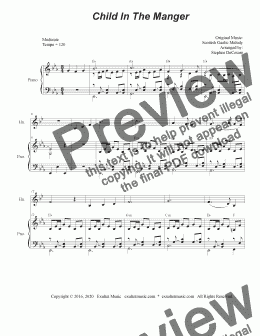page one of Child In The Manger (French Horn solo and Piano)