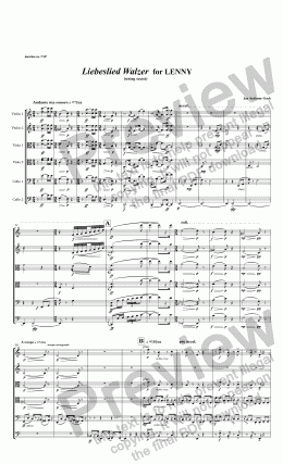 page one of Liebeslied Walzer  for LENNY                                                       (string sextet)