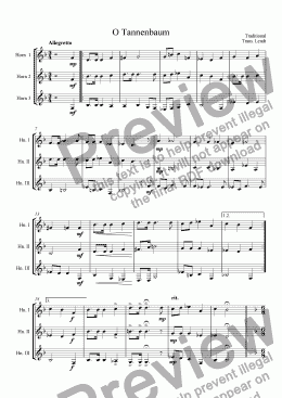 page one of Christmas Music for Horn Trio
