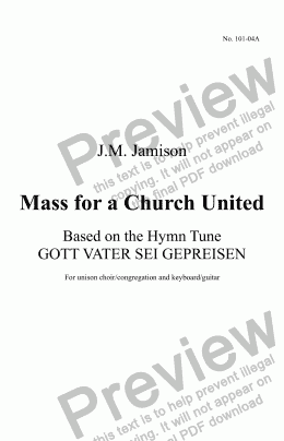 page one of Mass for a Church United (octavo)
