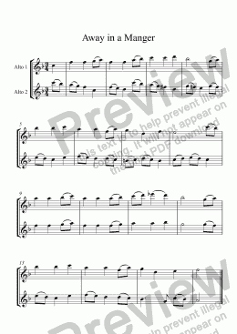 page one of 15 Christmas Carols for two Alto recorders