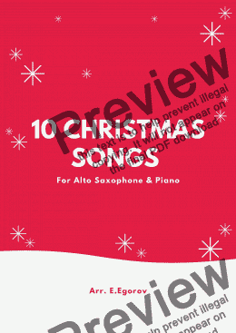 page one of 10 Christmas Songs For Alto Saxophone & Piano