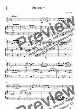 page one of Fraternity - French Horn and Piano