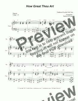 page one of How Great Thou Art (French Horn solo - Piano accompaniment)