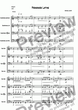 page one of Promenade latine quatuor sax