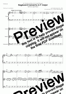 page one of Abel - 6 Keyboard Concertos,  WK 53–58 ; Op.11