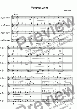 page one of Promenade latine quatuor recorder